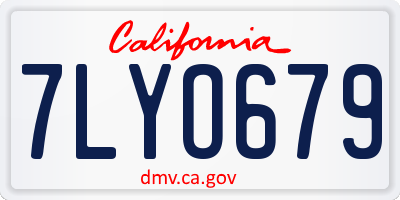 CA license plate 7LYO679