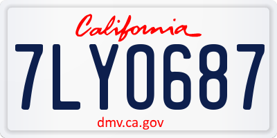 CA license plate 7LYO687