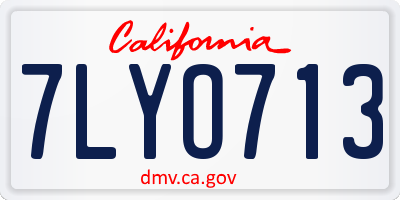 CA license plate 7LYO713