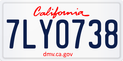 CA license plate 7LYO738