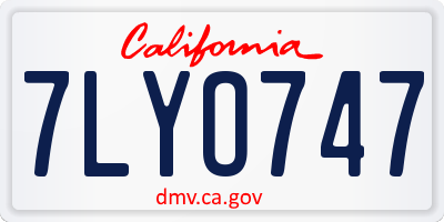 CA license plate 7LYO747