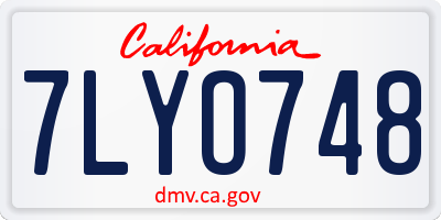 CA license plate 7LYO748