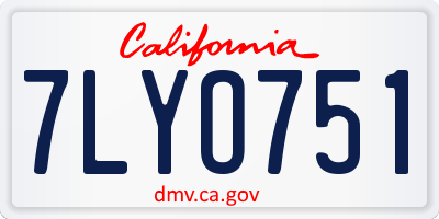 CA license plate 7LYO751