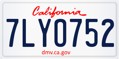 CA license plate 7LYO752