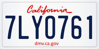 CA license plate 7LYO761