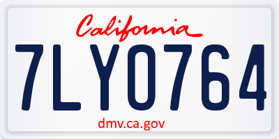 CA license plate 7LYO764
