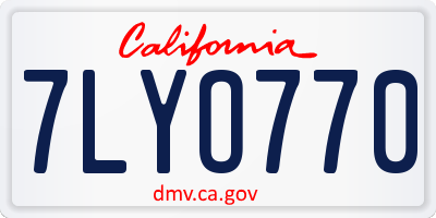 CA license plate 7LYO770