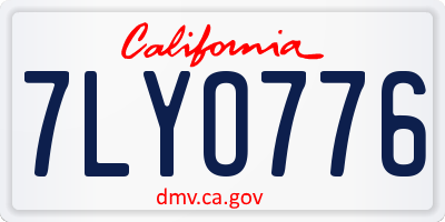 CA license plate 7LYO776