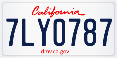 CA license plate 7LYO787