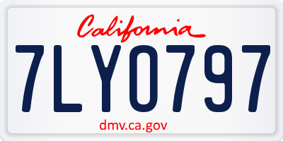 CA license plate 7LYO797