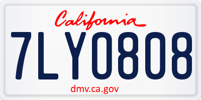 CA license plate 7LYO808