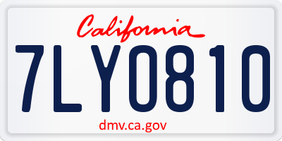 CA license plate 7LYO810