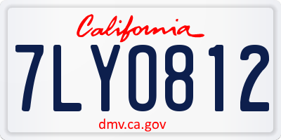 CA license plate 7LYO812