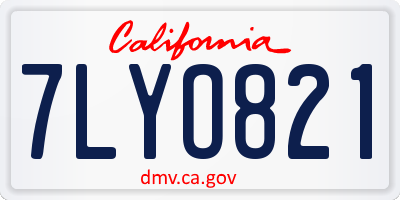 CA license plate 7LYO821