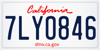 CA license plate 7LYO846