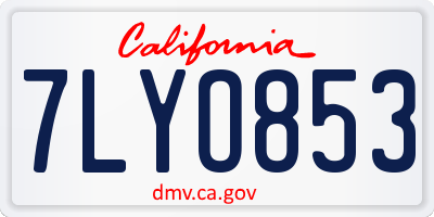 CA license plate 7LYO853