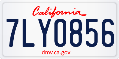 CA license plate 7LYO856