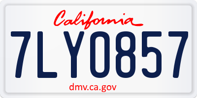 CA license plate 7LYO857
