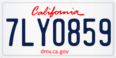 CA license plate 7LYO859