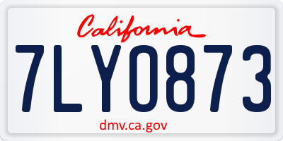 CA license plate 7LYO873