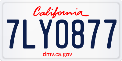 CA license plate 7LYO877