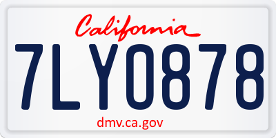 CA license plate 7LYO878