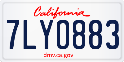 CA license plate 7LYO883