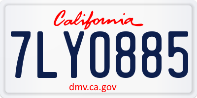 CA license plate 7LYO885