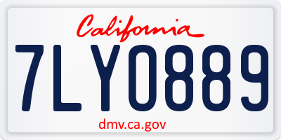 CA license plate 7LYO889
