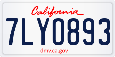 CA license plate 7LYO893