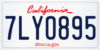 CA license plate 7LYO895