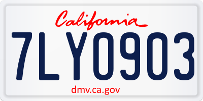 CA license plate 7LYO903