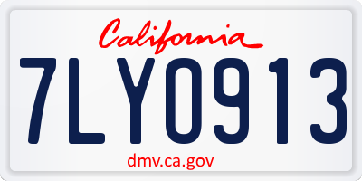 CA license plate 7LYO913