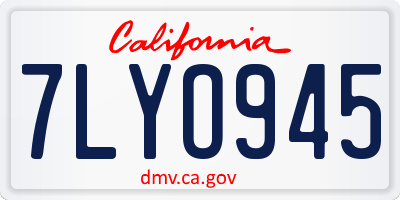 CA license plate 7LYO945