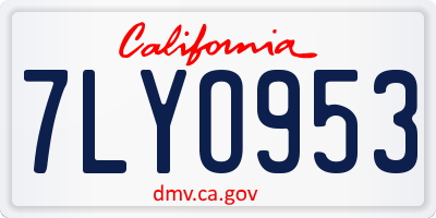 CA license plate 7LYO953