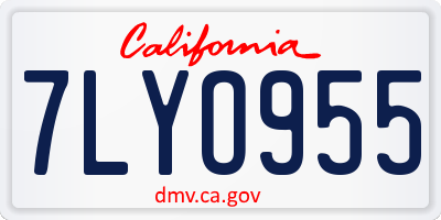 CA license plate 7LYO955