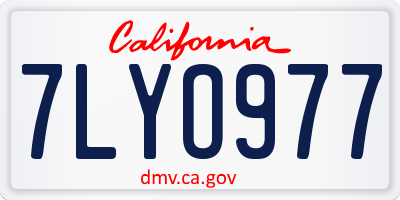 CA license plate 7LYO977