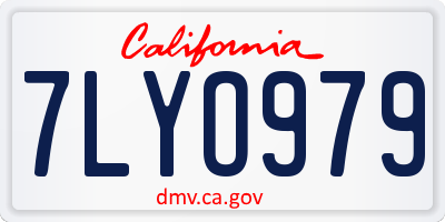 CA license plate 7LYO979