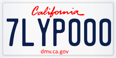 CA license plate 7LYP000