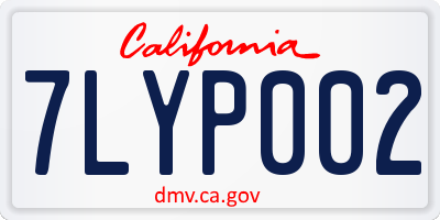 CA license plate 7LYP002