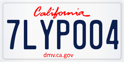 CA license plate 7LYP004