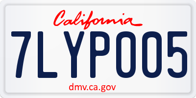 CA license plate 7LYP005