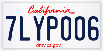 CA license plate 7LYP006