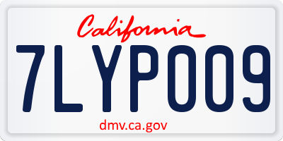 CA license plate 7LYP009