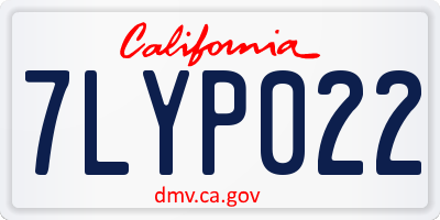 CA license plate 7LYP022
