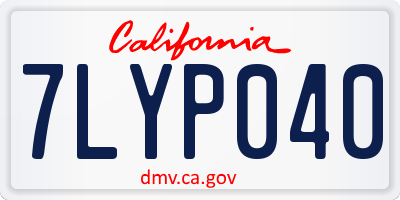 CA license plate 7LYP040