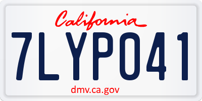 CA license plate 7LYP041