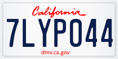 CA license plate 7LYP044