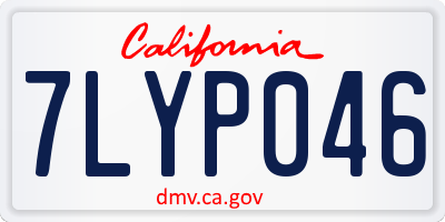 CA license plate 7LYP046