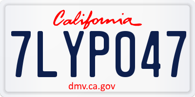 CA license plate 7LYP047